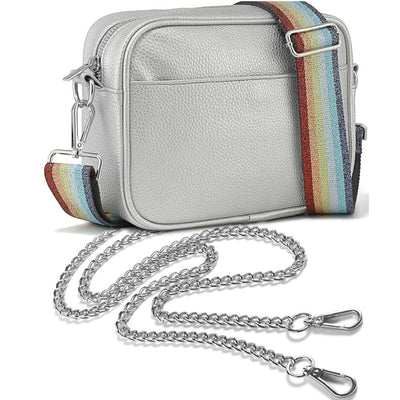 Ladies Cross Body Bag - Silver Rainbow