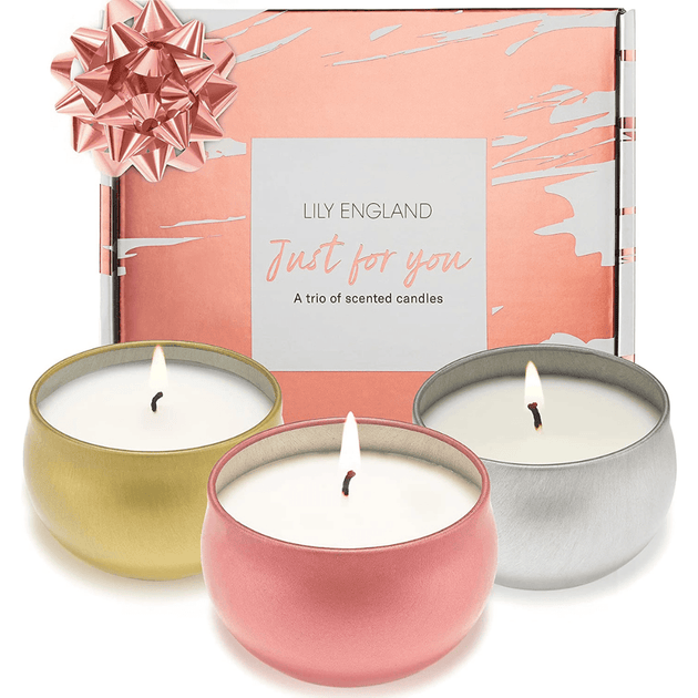 Luxury Scented Candles Gift Set of 3 Lily England UK