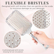 Perfectly Imperfect Paddle Hair Brush - Marble & Rose Gold