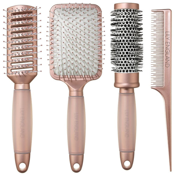 Luxury Hair Brush Set - Matte Rose Gold | Perfect Gift Set | Lily