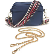 Ladies Cross Body Bag - Navy Blue/Aztec