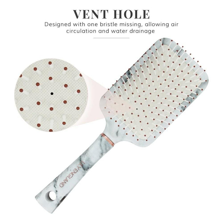 Perfectly Imperfect Paddle Hair Brush - Marble & Rose Gold