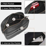 Ladies Cross Body Bag - Black/White - Strap