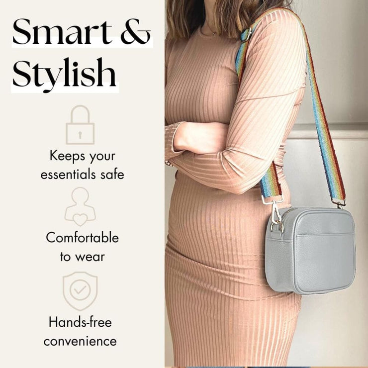 Ladies Cross Body Bag - Silver Rainbow