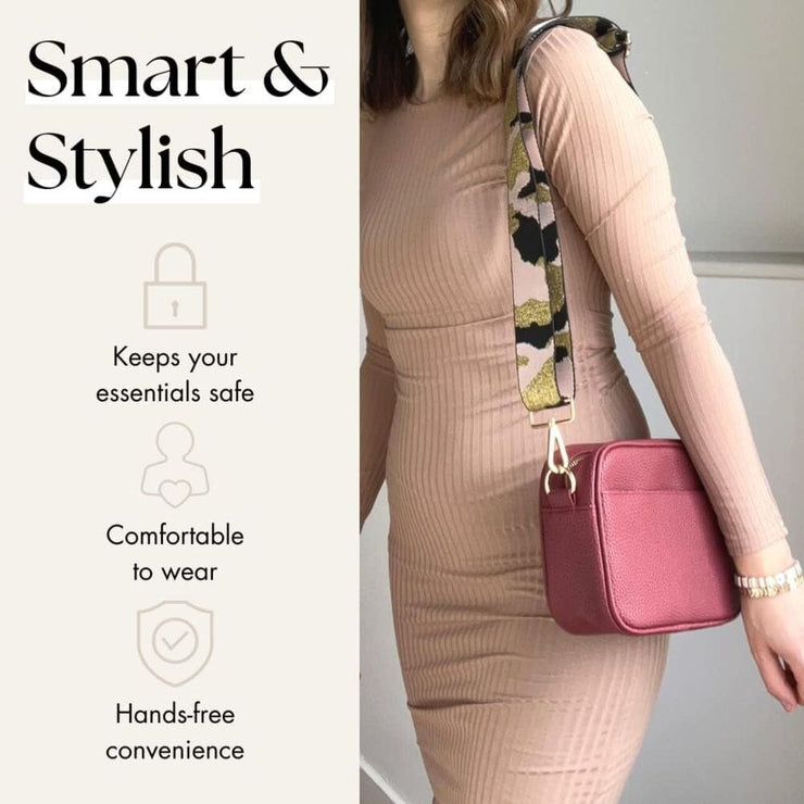 Ladies Cross Body Bag - Berry Camo