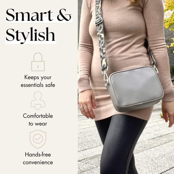Ladies Cross Body Bag - Grey/Leo