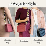 Ladies Cross Body Bag - Berry Camo