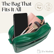 Ladies Cross Body Bag - Green/Stripe