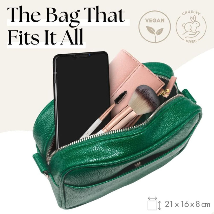Ladies Cross Body Bag - Green/Stripe
