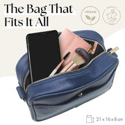 Ladies Cross Body Bag - Navy Blue/Aztec