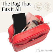 Ladies Cross Body Bag - Red/Stripe