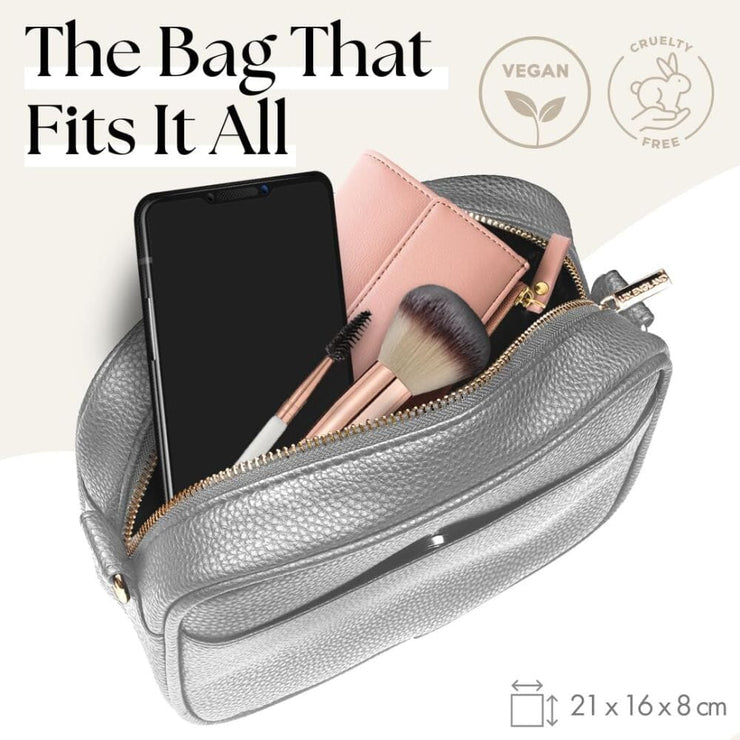 Ladies Cross Body Bag - Silver Rainbow