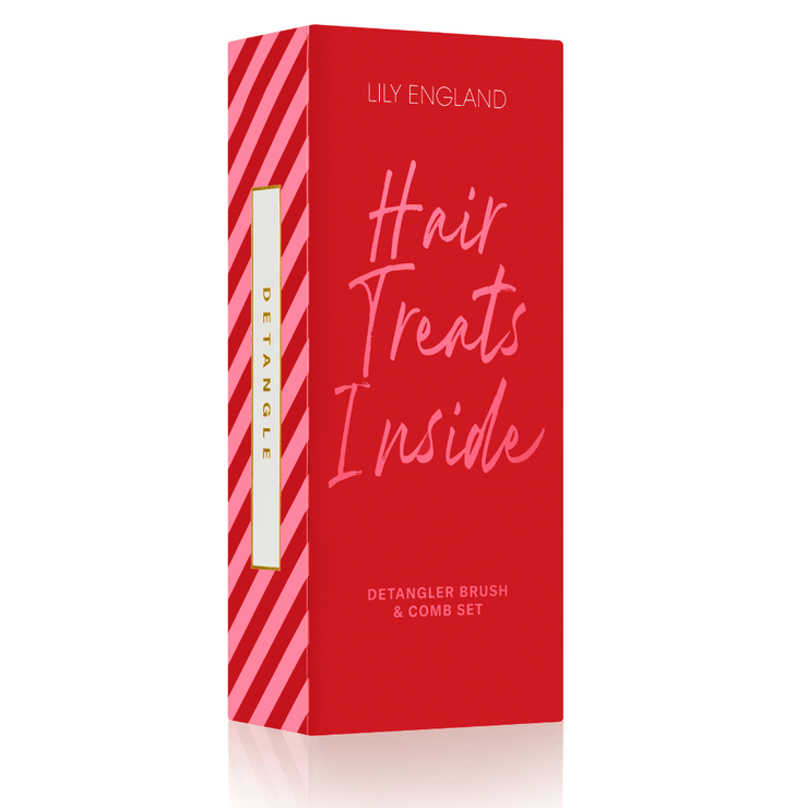Detangling Brush & Comb Gift Set - Red Glitter