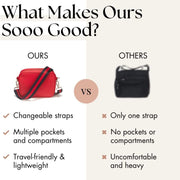Ladies Cross Body Bag - Red/Stripe