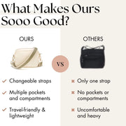 Ladies Cross Body Bag - Cream/Stripe