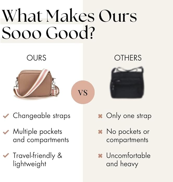 Ladies Cross Body Bag - Brown/Stripe