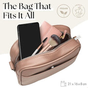 Ladies Cross Body Bag - Brown/Stripe