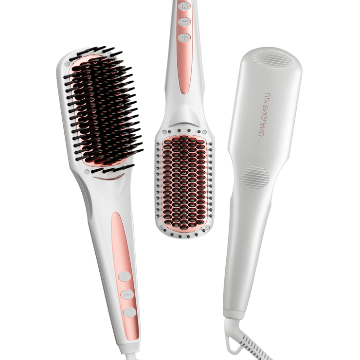 Deluxe Hair Straightener Brush - Rose Gold