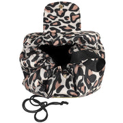 Drawstring Flat Lay Makeup Bag - Leopard Print