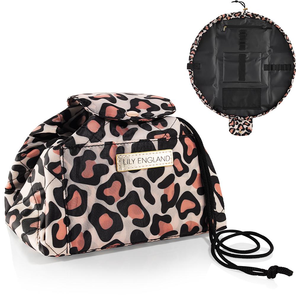 Lazy Drawstring Makeup Bag Organiser - Animal Print – Lily England