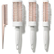 Round Barrel Brush and Comb Set - Rose Gold