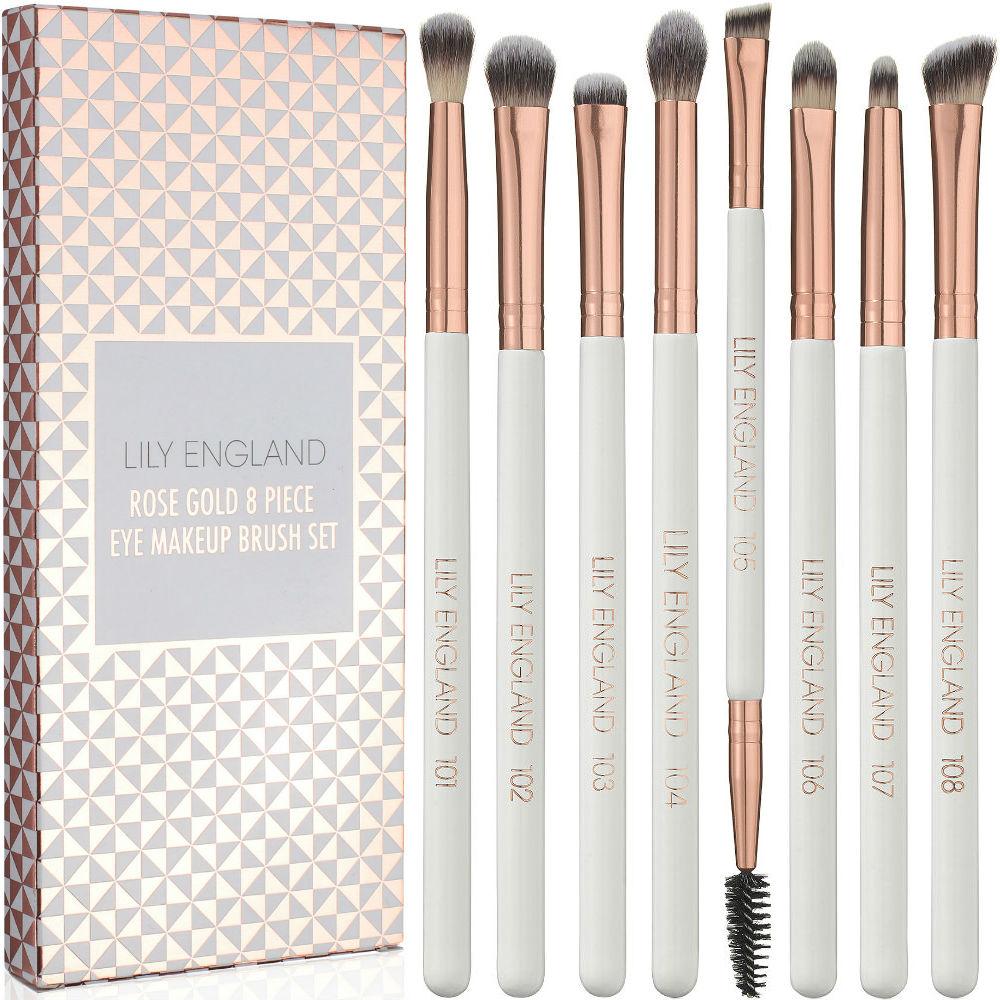 Lily England Rose Gold 8 Piece Eye Makeup Brush Set