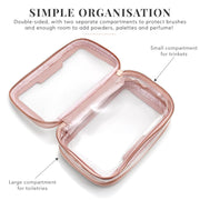 Clear Travel Makeup Bag - Pink