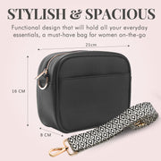 Ladies Cross Body Bag - Black/White