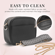 Ladies Cross Body Bag - Black/White
