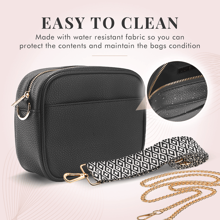 Ladies Cross Body Bag - Black/White