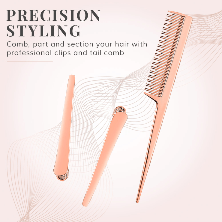 Perfectly Imperfect 5 piece Hair Brush Set - Marble & Rose Gold