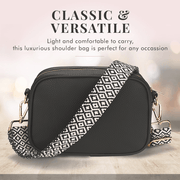 Ladies Cross Body Bag - Black/White