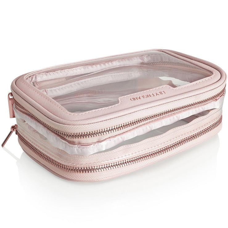 Clear Travel Makeup Bag - Pink