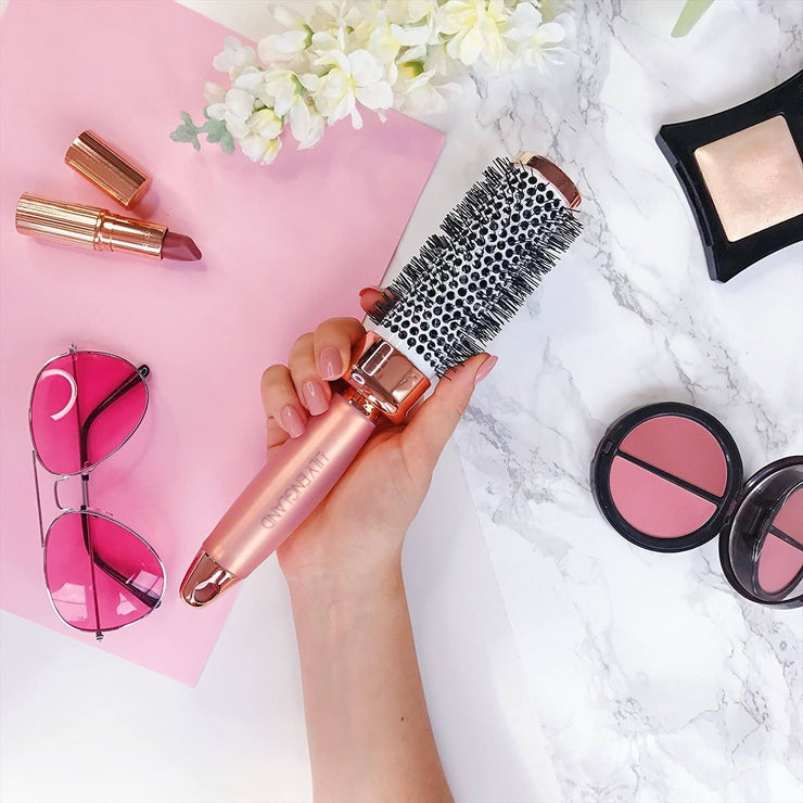 Imperfect Round Barrel Brush Gel Handle - Rose Gold