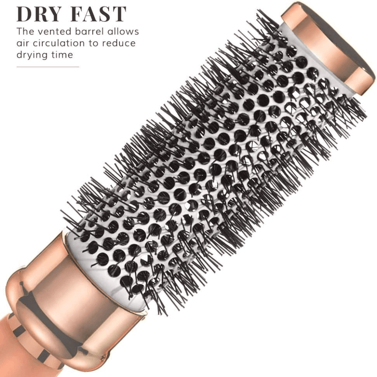 Imperfect Round Barrel Brush Gel Handle - Rose Gold