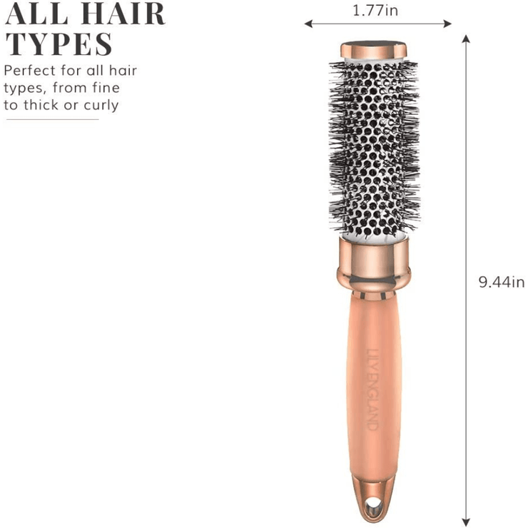 Imperfect Round Barrel Brush Gel Handle - Rose Gold