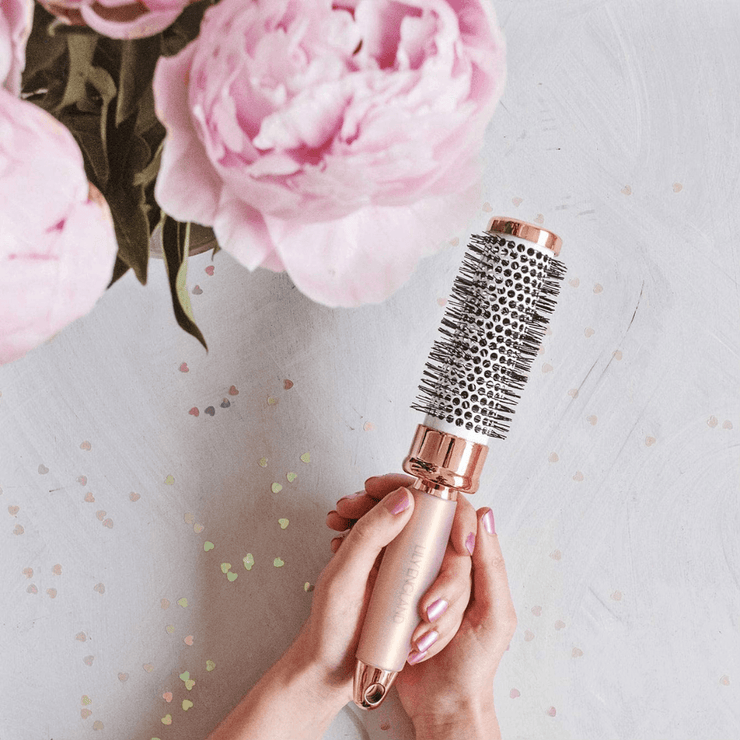 Imperfect Round Barrel Brush Gel Handle - Rose Gold