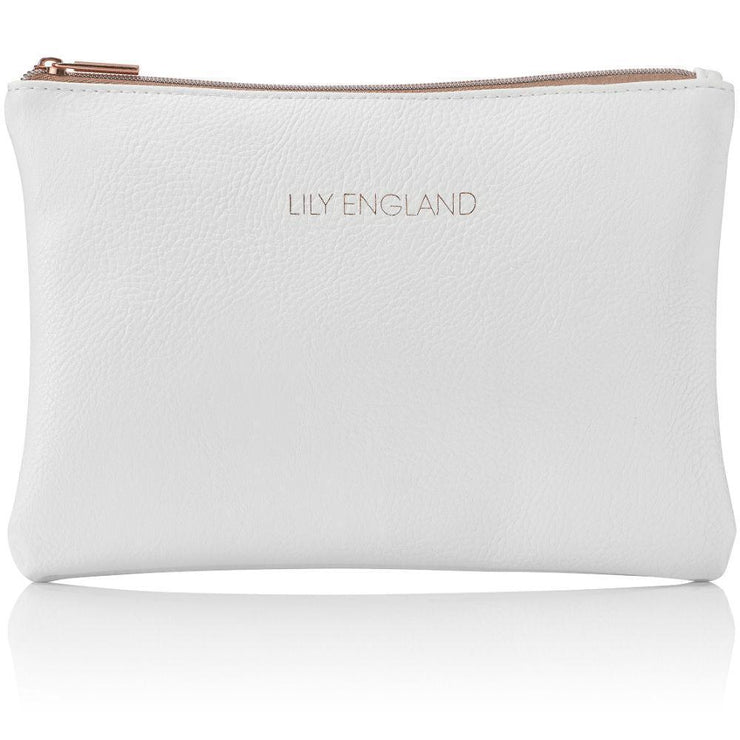 Makeup Bag Pouch - White & Rose Gold