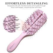 Eco Kind Paddle Brush and Comb Set - Pink