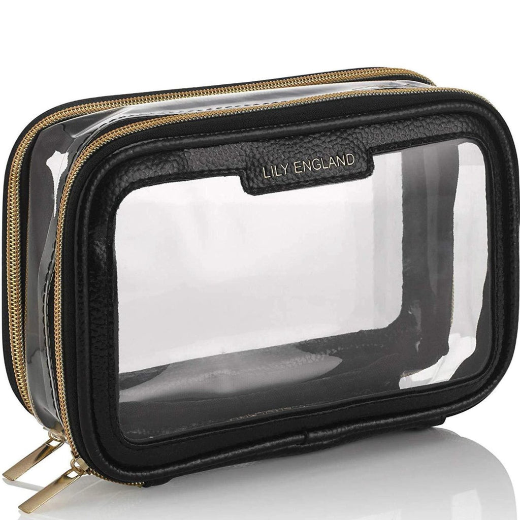 Black makeup bag with compartments outlet